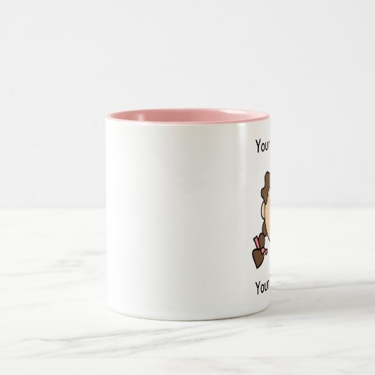 Kundenspezifisches Mädchen Brown flicht die Zweifarbige Tasse (Mittel)