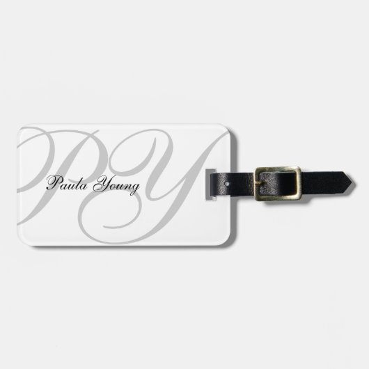 Kundenspezifisches modernes Monogramm 2 Gepäckanhänger (Vorderseite horizontal)