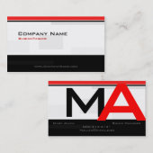 Kundenspezifisches modernes Monogramm-Schwarzes u. Visitenkarte (Vorne/Hinten)