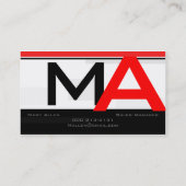 Kundenspezifisches modernes Monogramm-Schwarzes u. Visitenkarte (Rückseite)