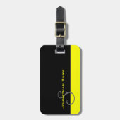 Kundenspezifisches Monogramm 5 (Gelb) Gepäckanhänger (Vorderseite vertikal)