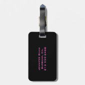 Kundenspezifisches Monogramm 5 (Rosa) Gepäckanhänger (Rückseite vertikal)