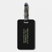 Kundenspezifisches Monogramm 5 (tadelloses Grün) Gepäckanhänger (Rückseite vertikal)