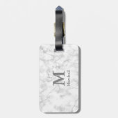 Kundenspezifisches Monogramm auf Marmor Gepäckanhänger (Rückseite vertikal)