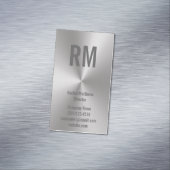 Kundenspezifisches Monogramm auf silbernem Magnetische Visitenkarte (Beispiel)