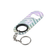 Kundenspezifisches Monogramm-buntes Mini Flaschenöffner (Rückseite Schrägansicht)