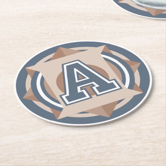 Kundenspezifisches Monogramm der Initialen-"A" Runder Pappuntersetzer (Angewinkelt)