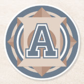 Kundenspezifisches Monogramm der Initialen-"A" Runder Pappuntersetzer (Vorderseite)