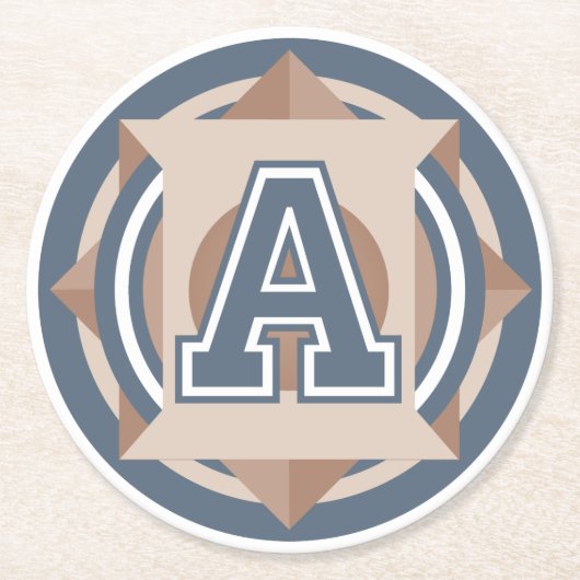 Kundenspezifisches Monogramm der Initialen-"A" Runder Pappuntersetzer (Vorderseite)