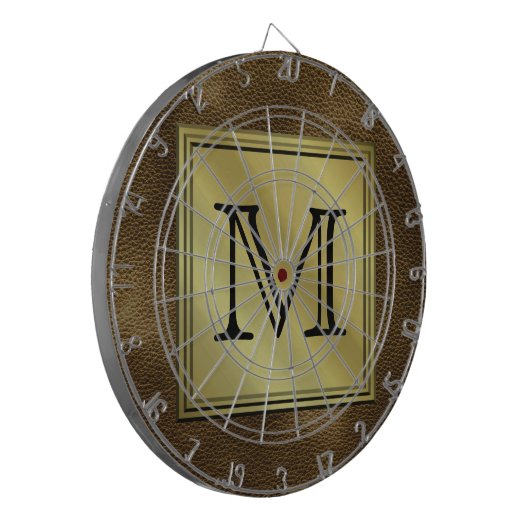 Kundenspezifisches Monogramm-Druckbild. Brown Dartscheibe (Vorderseite Links)