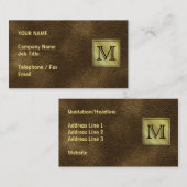 Kundenspezifisches Monogramm-Druckbild. Brown Visitenkarte (Vorne/Hinten)