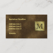 Kundenspezifisches Monogramm-Druckbild. Brown Visitenkarte (Rückseite)