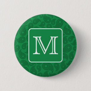 Kundenspezifisches Monogramm. Dunkelgrünes Button