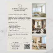 Kundenspezifisches Monogramm Foto QR Beruflich Bus Flyer (Vorne)