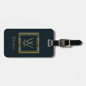 Kundenspezifisches Monogramm golden auf Gepäckanhänger (Vorderseite horizontal)