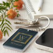 Kundenspezifisches Monogramm golden auf Schlüsselanhänger (Vorderseite rechts)