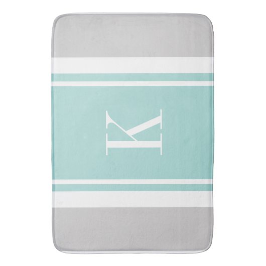 Kundenspezifisches Monogramm-graues tadelloses Badematte (Vorderseite Vertikal)