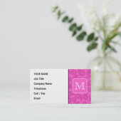 Kundenspezifisches Monogramm. Helles rosa Visitenkarte (Stehend Vorderseite)