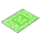 Kundenspezifisches Monogramm. Hellgrünes Notizblock (Linke Seite)