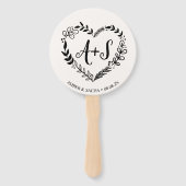 Kundenspezifisches Monogramm-Hochzeitslogo mit Kle Fächer (Rückseite)