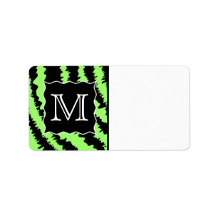 Kundenspezifisches Monogramm-Limones grünes und Adressaufkleber