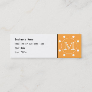 Kundenspezifisches Monogramm. Orange und weißer Mini Visitenkarte