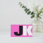 Kundenspezifisches Monogramm-Rosa Visitenkarte (Stehend Vorderseite)