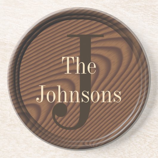 Kundenspezifisches Monogramm Sandstein Untersetzer (Vorne)