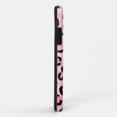 Kundenspezifisches Monogramm. Schwarzer und rosa Case-Mate iPhone Hülle (Hinten/Rechts)