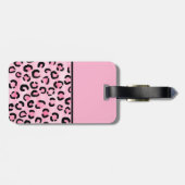 Kundenspezifisches Monogramm. Schwarzer und rosa Gepäckanhänger (Rückseite horizontal)