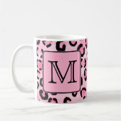 Kundenspezifisches Monogramm. Schwarzer und rosa Kaffeetasse (Links)