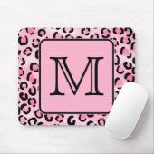 Kundenspezifisches Monogramm. Schwarzer und rosa Mousepad (Mit Mouse)