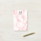 Kundenspezifisches Monogramm und Name auf Post-it Klebezettel (Auf Schreibtisch)