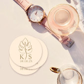 Kundenspezifisches Monsteron-Monogram-Save the Dat Runder Pappuntersetzer