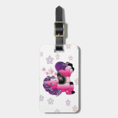 Kundenspezifisches niedliches kleines rosa Pony Gepäckanhänger (Vorderseite vertikal)