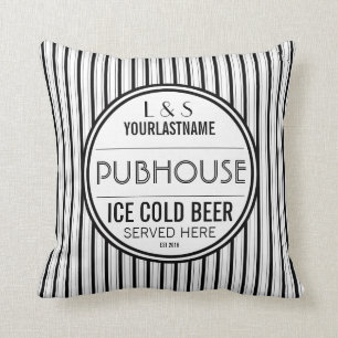 Kundenspezifisches Paare Pubhouse Bier hier Kissen