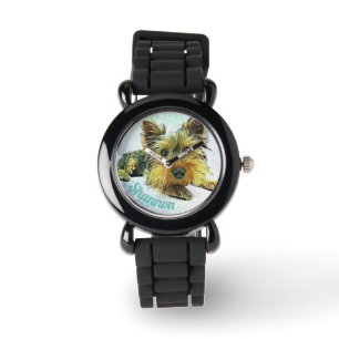 Kundenspezifisches PastellHündchen Yorkie Armbanduhr