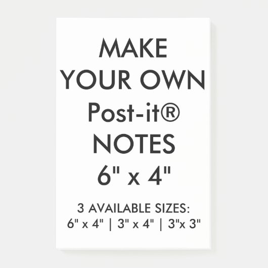 Kundenspezifisches personalisiertes großes 6" x 4" post-it klebezettel (Vorderseite)