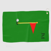 Kundenspezifisches personalisiertes Grün Golfhandtuch (Horizontal)