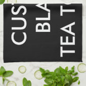 Kundenspezifisches personalisiertes schwarzes geschirrtuch (Gefaltet)