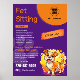 Kundenspezifisches Pet Sitting Business Poster