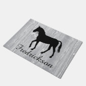 Kundenspezifisches Pferdegraue hölzerne Fußmatte (Schrägansicht)