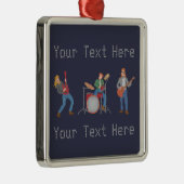 Kundenspezifisches Pixel-Rockband Silbernes Ornament (Rechts)