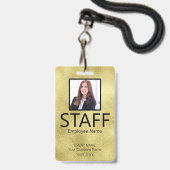 Kundenspezifisches QR-Code Event Gold Abzeichen Ausweis (Vorderseite mit Lanyard)