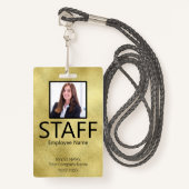 Kundenspezifisches QR-Code Event Gold Abzeichen Ausweis (Vorderseite mit Schlüsselband)