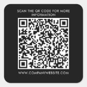 Kundenspezifisches QR-Marketing Quadratischer Aufkleber (Vorderseite)