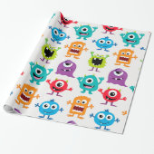 Kundenspezifisches Retro Monster-alien Geschenkpapier (Ungerollt)
