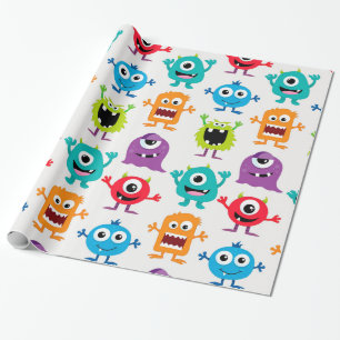 Kundenspezifisches Retro Monster-alien Geschenkpapier