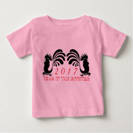 Kundenspezifisches Roosterjahr 2017 Kindermädchen- Baby T-shirt