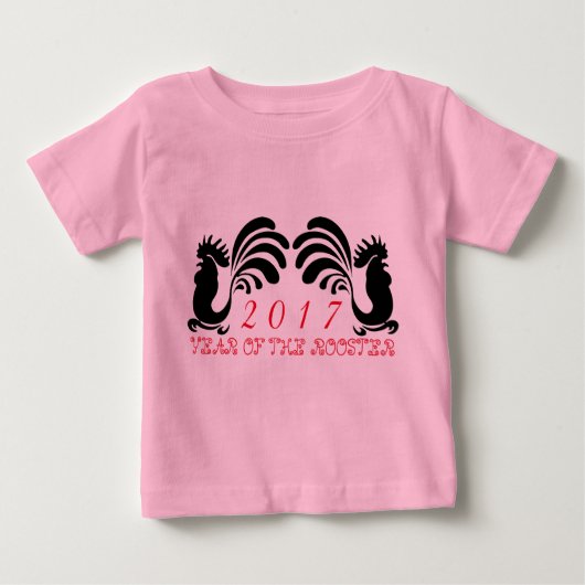 Kundenspezifisches Roosterjahr 2017 Kindermädchen- Baby T-shirt (Vorderseite)